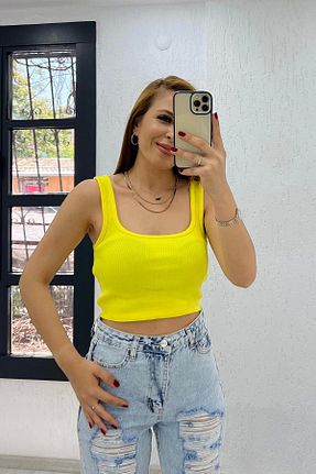بلوز زرد زنانه ساده İrka Moda - کد 865574811