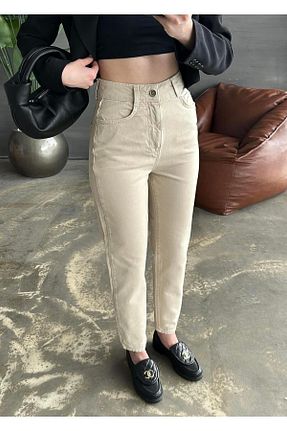 شلوار جین بژ زنانه رگولار ByCukurovaFrango - کد 902481754