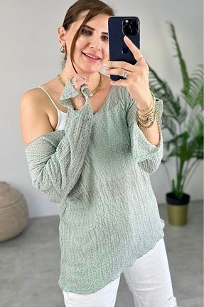 بلوز سبز زنانه ساده bb butik basic - کد 862765250
