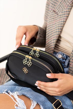 کیف دوشی مشکی زنانه چرم مصنوعی ESTUTE - کد 865584612