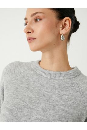 پلیور طوسی زنانه ساده Koton - کد 843632583