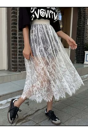 دامن سفید زنانه پارچه ZEKAS FASHION - کد 865595677