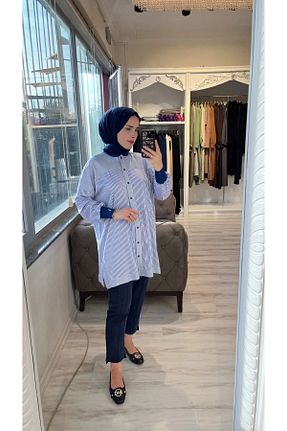 پیراهن سرمه ای زنانه یقه دوچرخه Invee - کد 865607037