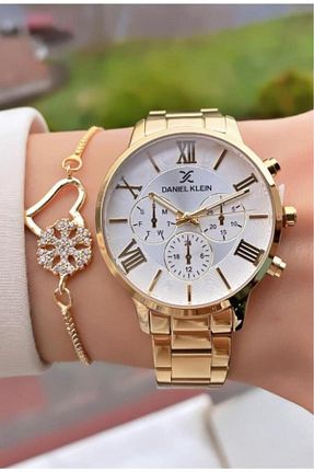 ساعت مچی طلائی زنانه 36-40 میلی متر Daniel Klein - کد 865697470