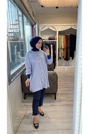 پیراهن سرمه ای زنانه یقه دوچرخه Invee - کد 865607037