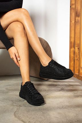 کفش اسنیکر مشکی زنانه بند دار diclepolat - کد 355348222