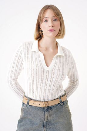 پلیور سفید زنانه Ajurlu CHUBA - کد 865741618