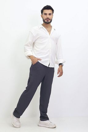 شلوار طوسی مردانه لیکرا GZT TEKSTİL - کد 858501301