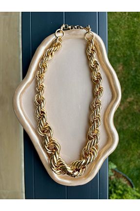 گردنبند استیل ( فولاد ) طلائی زنانه استیل ضد زنگ Parla - کد 865771302