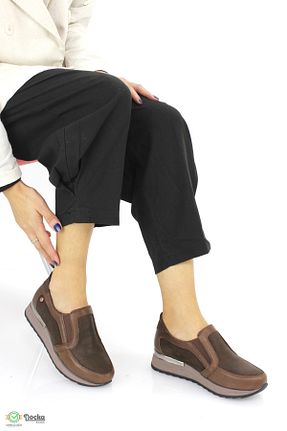 کفش کژوال قهوه ای زنانه چرم خالص Mammamia - کد 865783296