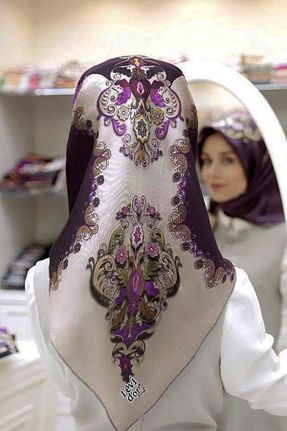 روسری قهوه ای پلی استر Levidor - کد 865778729