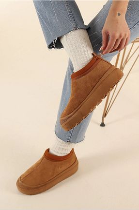 بوت / نیم بوت قهوه ای زنانه چرم مصنوعی POLENS - کد 865779365
