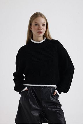 پلیور مشکی زنانه ساده Butik - کد 865781645