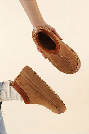 بوت / نیم بوت قهوه ای زنانه چرم مصنوعی POLENS - کد 865779365
