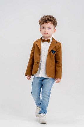 ست بالاتنه و پائین تنه قهوه ای بچه گانه بافتنی Minigimin Cicileri - کد 818662657