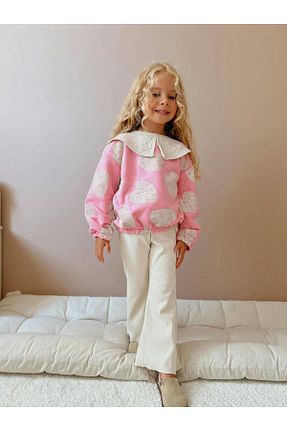 ست بالاتنه و پائین تنه صورتی بچه گانه بافتنی Minigimin Cicileri - کد 849955969