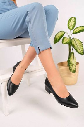 کفش پاشنه بلند پر مشکی زنانه پاشنه متوسط (5-9 سانتی متر) Jomoti - کد 750496927