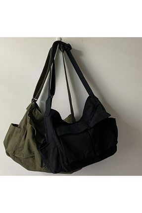 کیف پستچی مشکی زنانه پارچه ای Tasarım - کد 865788242