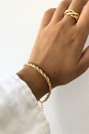 دستبند جواهر طلائی زنانه Saint Charmes - کد 865785421