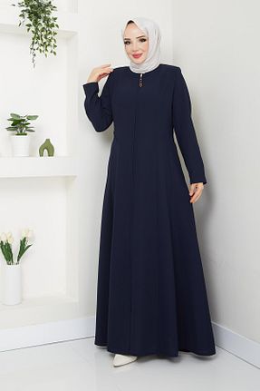 کلاه و ابایا سرمه ای زنانه مخلوط پلی استر Günay Karaca - کد 865805349