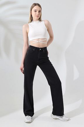شلوار جین طوسی زنانه پاچه گشاد KAGAWA - کد 833347356