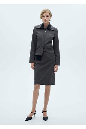 دامن طوسی زنانه الاستین MANGO - کد 859776702