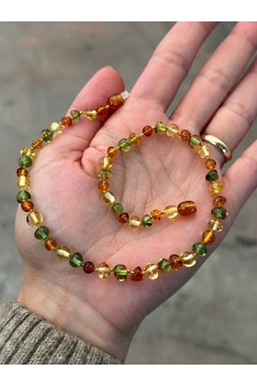 گردنبند جواهر سبز بچه گانه سنگ طبیعی KEHRİBAREVİ KARAMAN - کد 242848183