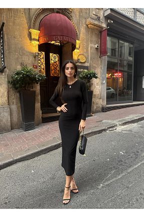 لباس مشکی زنانه بافت LOCH BUTİK - کد 865967865