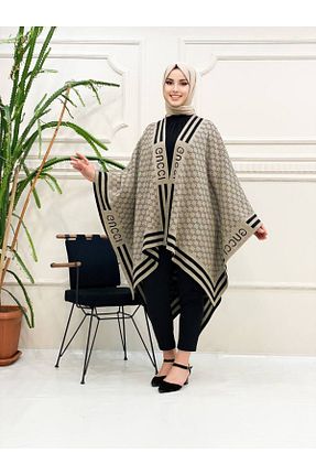 شال قهوه ای زنانه Abalı - کد 865984326