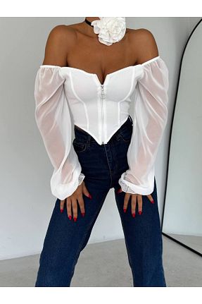 بلوز سفید زنانه ساده ubmbutik - کد 865992810