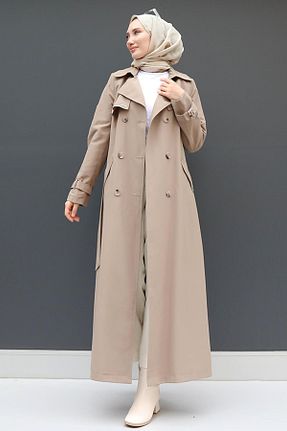 ترنچکت حجاب قهوه ای زنانه پنبه ای giz astore - کد 865989242