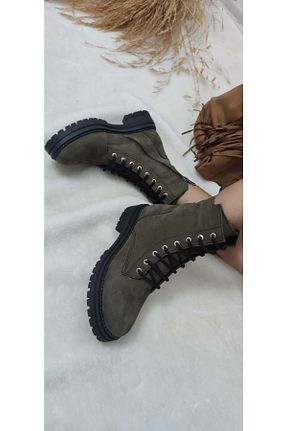 بوت / نیم بوت سبز زنانه پاشنه تخت ÇİĞDEM KUNDURA - کد 375734182