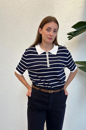 بلوز سرمه ای زنانه تریکو novon - کد 865990166