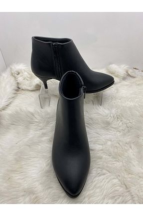بوت / نیم بوت مشکی زنانه چرم مصنوعی ÇİĞDEM KUNDURA - کد 376976700