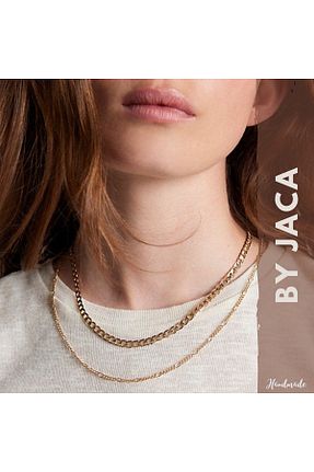 گردنبند استیل ( فولاد ) طلائی زنانه استیل (فولاد) JACA - کد 866004511