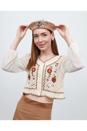 بلوز بژ زنانه Etnik Carmena Vera - کد 866071799
