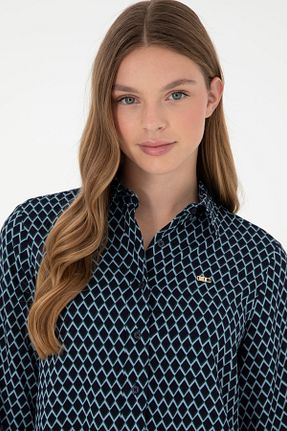 پیراهن سرمه ای زنانه یقه پیراهنی U.S. Polo Assn. - کد 866170838