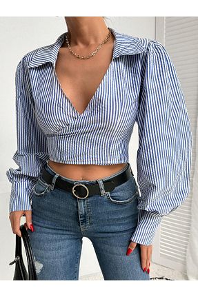 پیراهن آبی زنانه گشاد SERBA - کد 866164372