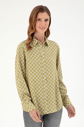 پیراهن خاکی زنانه یقه پیراهنی U.S. Polo Assn. - کد 866168991