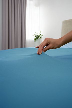 ست ملحفه تکنفره آبی پنبه GAMA HOME - کد 865779981