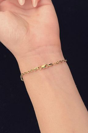 دستبند طلا زرد زنانه 14 عیار Fiyonk Kuyumculuk - کد 866237439