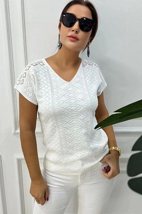 بلوز سفید زنانه Ajurlu Bİ.GİYSEN - کد 827006445
