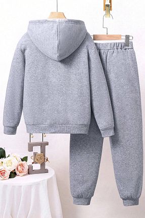ست کرمکن اسپرت طوسی بچه گانه %100 پنبه uyguntarz - کد 866336293