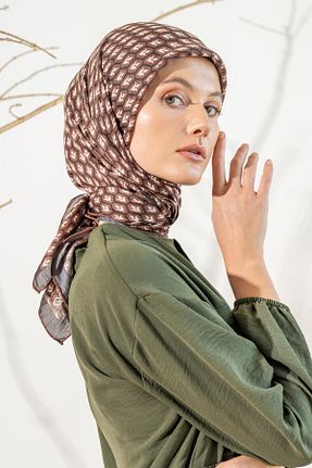 روسری قهوه ای پلی استر JAWEL - کد 866302414