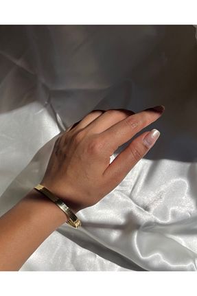 دستبند استیل (فولاد) طلائی زنانه استیل (فولاد) FİGENİN TAKI DÜKKANI - کد 866282194