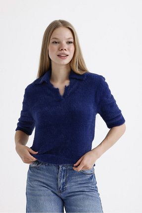 پلیور سرمه ای زنانه ساده Butik - کد 866285962