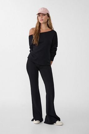 شلوار مشکی زنانه پارچه Stradivarius - کد 847702617