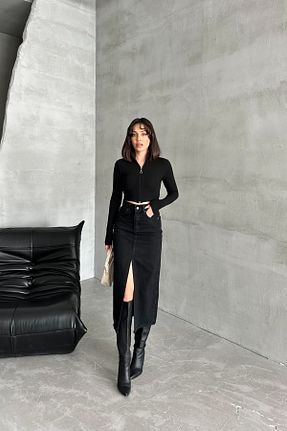دامن مشکی زنانه پنبه ای XRAY JEANS - کد 866295244