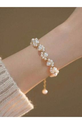 دستبند جواهر رنگی زنانه مروارید Kumsalbutik1 - کد 866290353