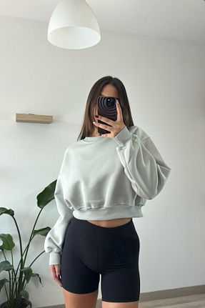 سوئیشرت سبز زنانه ساده Hello - کد 866281249